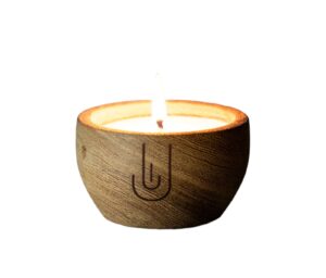 Vela de Soja Cuenco Madera Huella